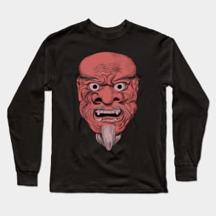 Shikami Traditional Theatre Mask Long Sleeve T-Shirt